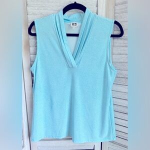 Anne Klein Baby Blue Sleeveless Stretchy Tank Top Size MD  EUC